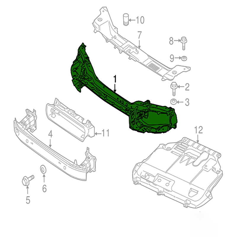 Womala Front Radiator Support OE 31335263 Front End Frame dla Auto Parts S40 V50 C30
